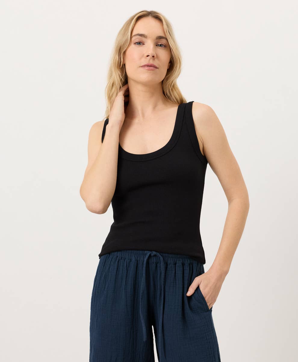 Pact - Women's Perfect Rib Scoop Neck Tank: Cream / Medium