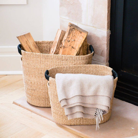 Oval Hemp Storage Baskets Medium and Large