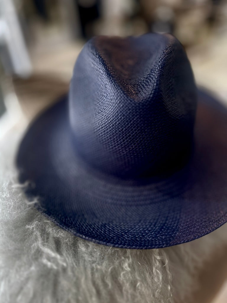Spring Indigo Boncia Premium Straw Fedora by Reinhard Plank
