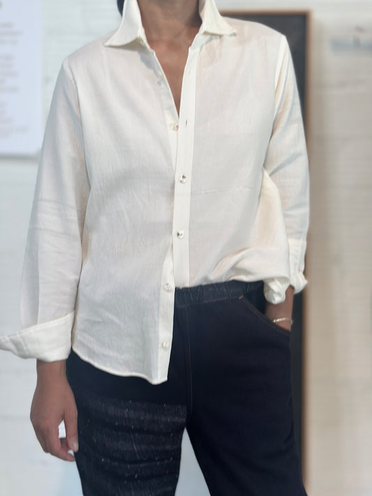 Button Down Shirt -Long Sleeve in Organic Cotton by Tamaki-Niime