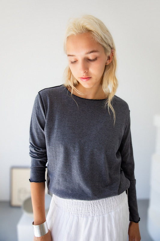 Washable Merino Tamaki Nuime Kuru long sleeve knit top