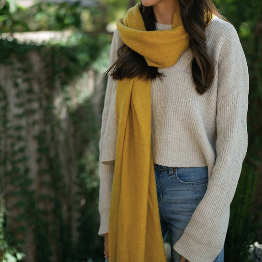 SLATE + SALT - Mustard Handloom Cashmere Scarf