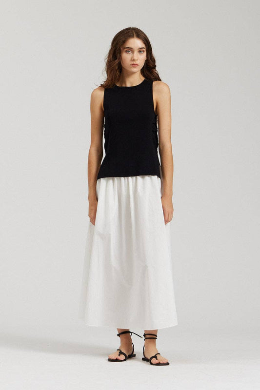 there. elsewhere - Cotton Poplin Skirt: Off White / Small