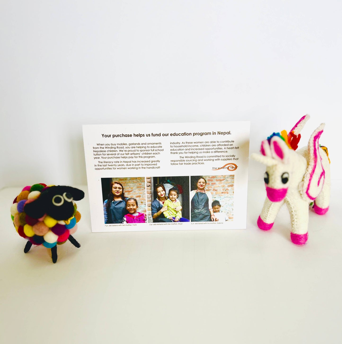 White Wooly Sheep Ornament from Nepal