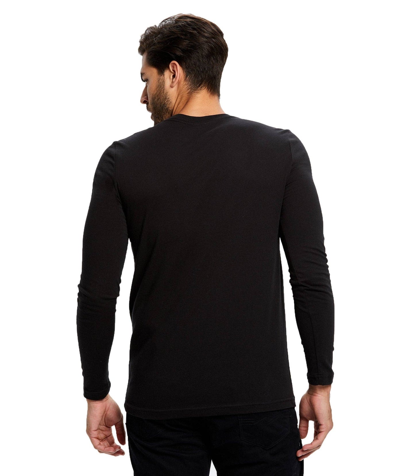 US Blanks - Unisex Long Sleeve Crew Neck Organic, 30 singles, 4.3 oz: Black / M