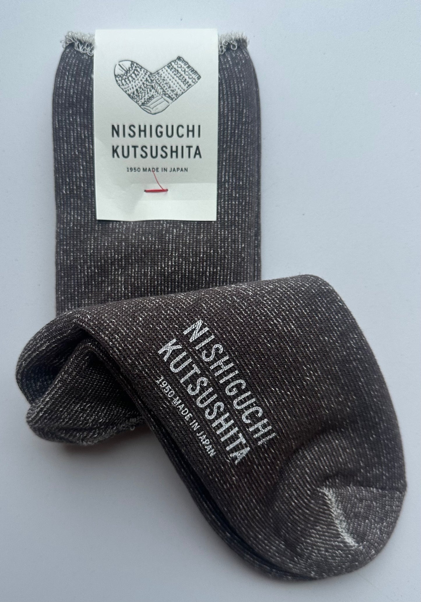 NISHIGUCHI KUTSUSHITA -Silk Cotton Lounge Socks: Mocha Brown / L (USM9.5-12/USW10.5-13/EUR43-46)