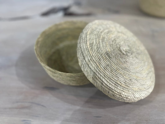 Palm Tortillero Lidded Basket from Nopal, Mexico