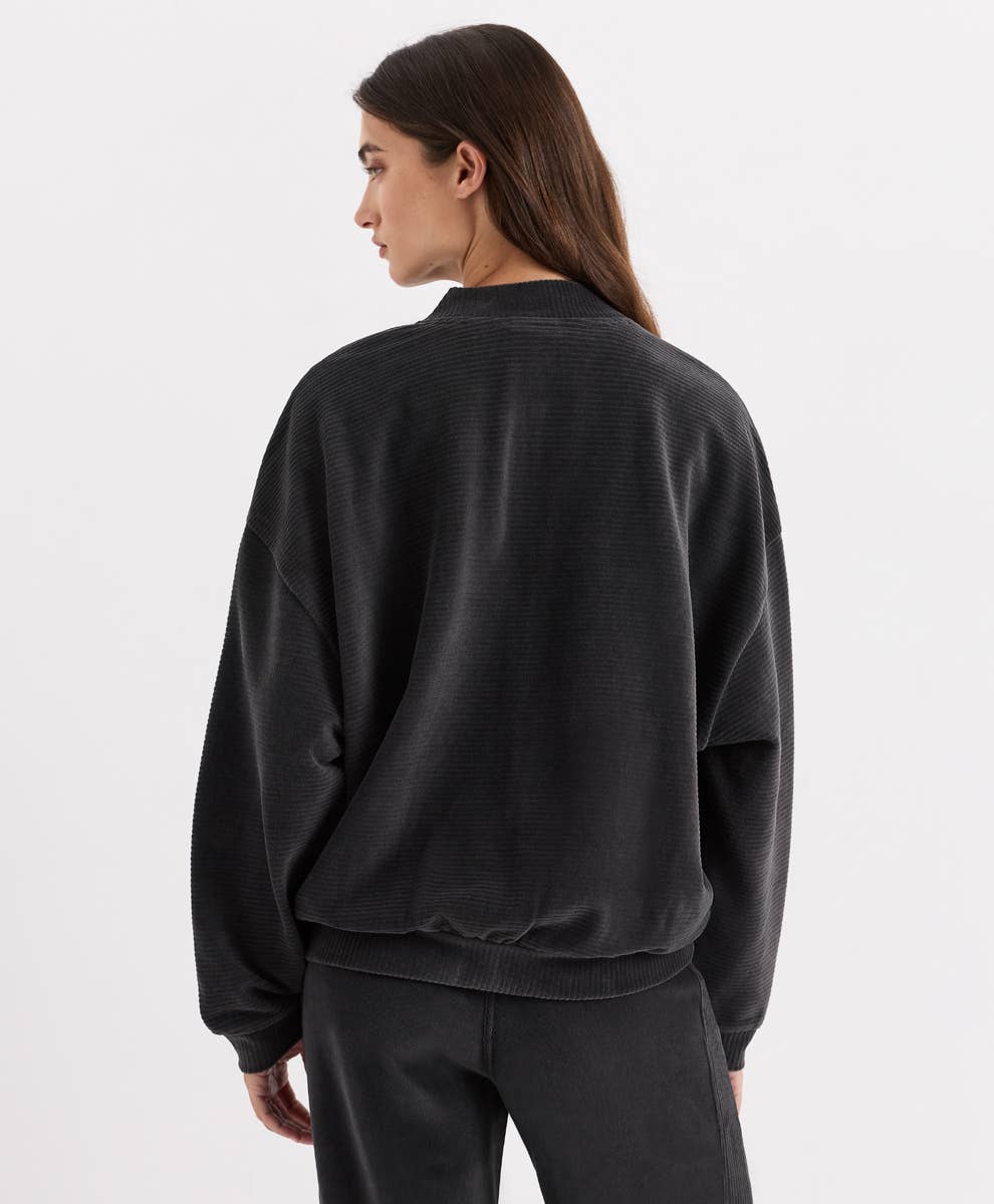 Women's Pure Velour Rib Bomber Jacket