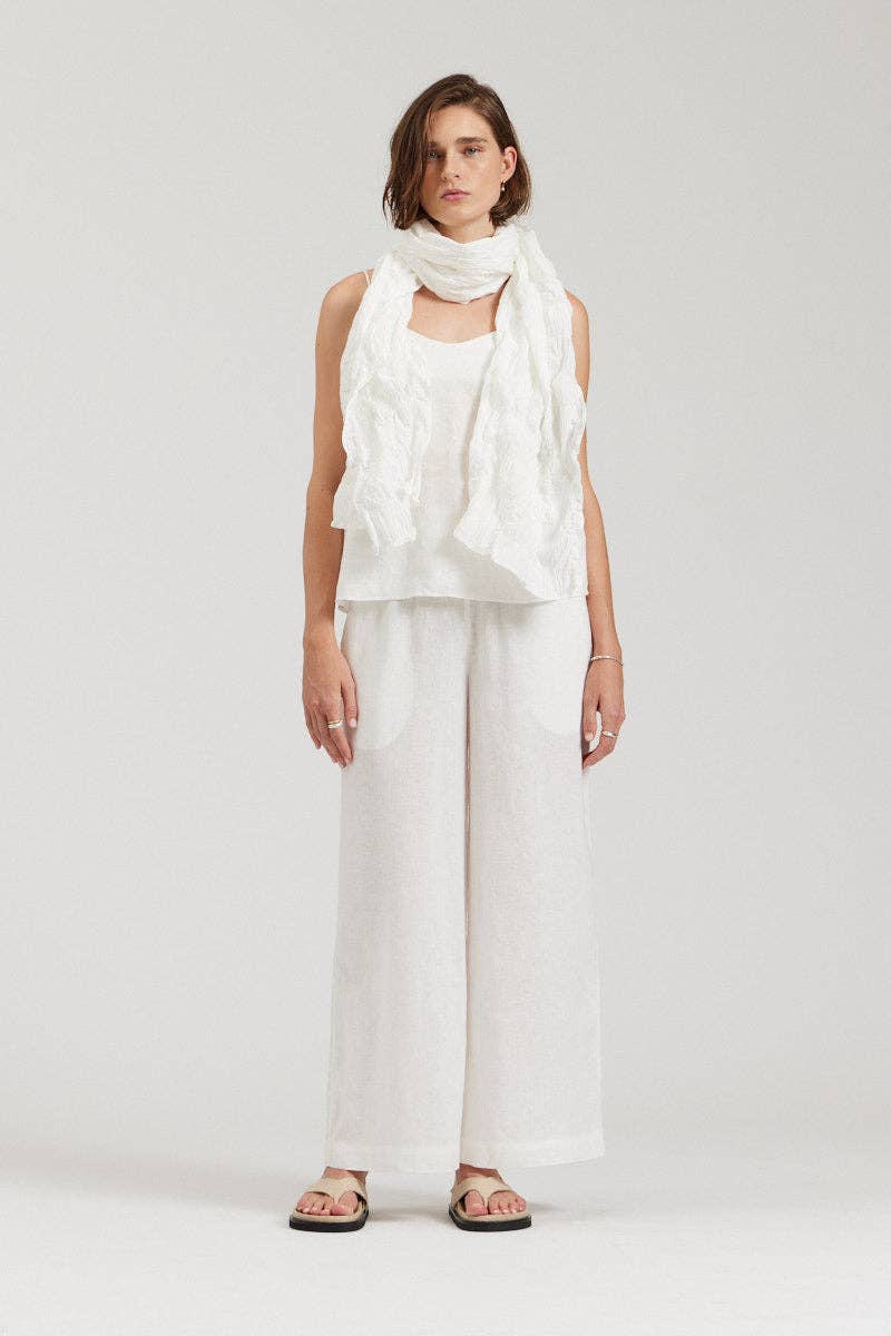 there. elsewhere - Textured Cotton Scarf: Off White