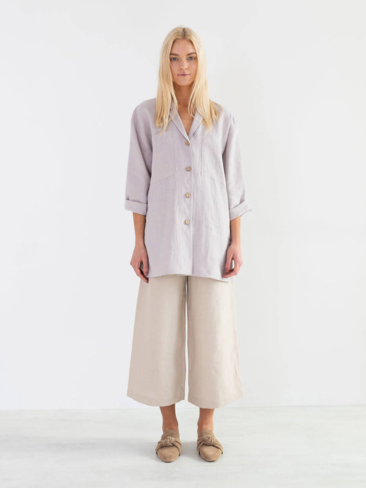 Love and Confuse - Rosemary Linen Shirt: White / S