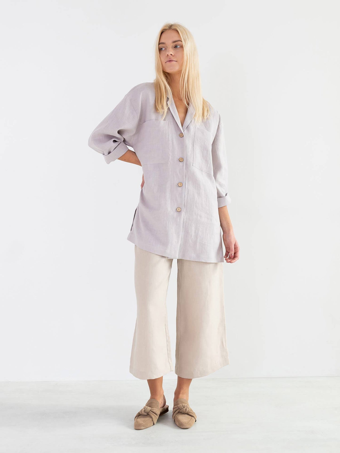 Rosemary Linen Layering Shirt in Pure White