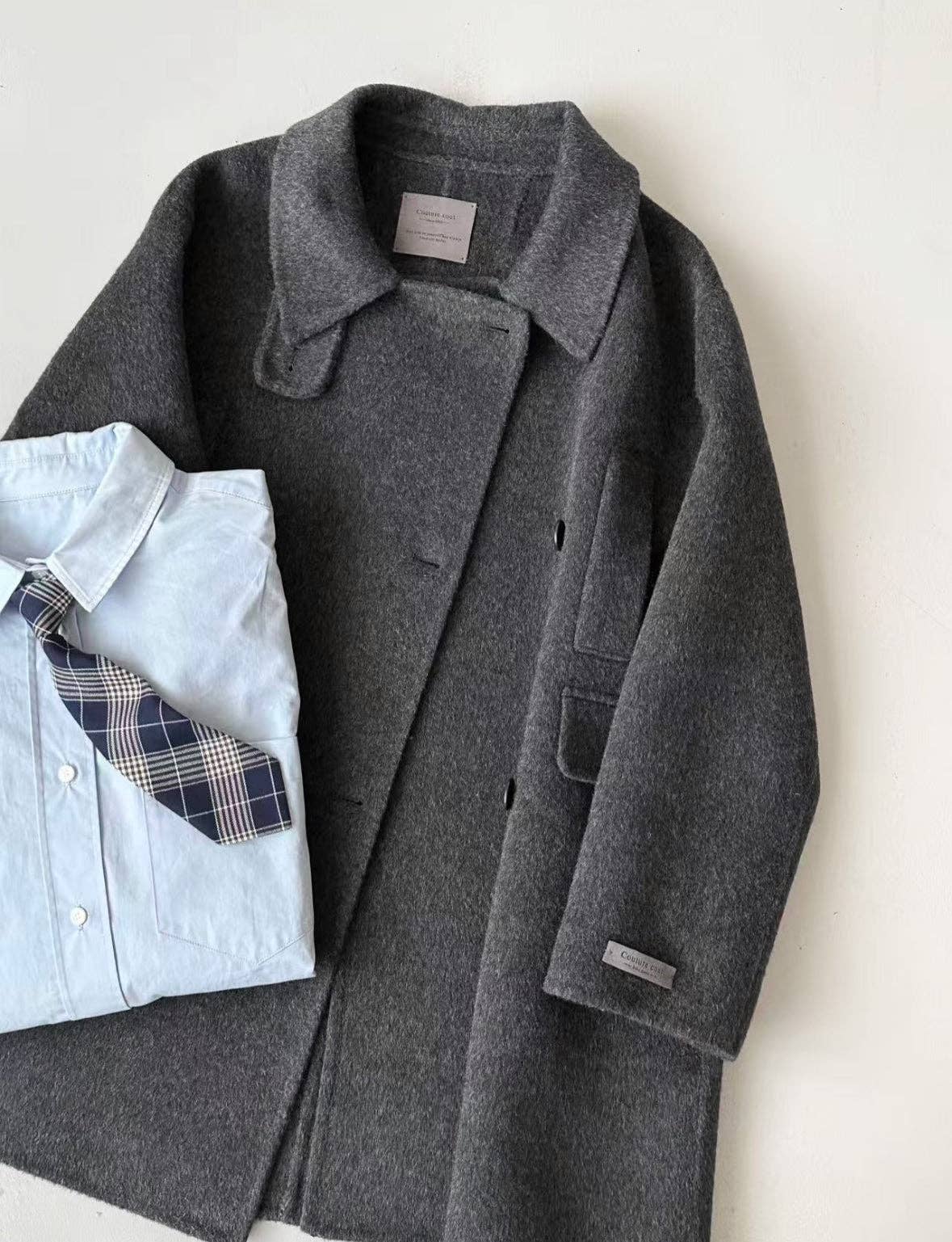 Loom & Line - Merrin Mid-length Wool Coat - 5 Colors: Navy / One size