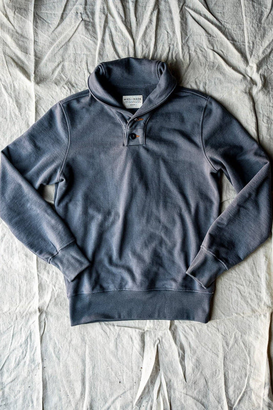 WiesMade - Men | Bodega Shawl Pullover | 14oz 100% Cotton French Terry - Pebble: Pebble / M