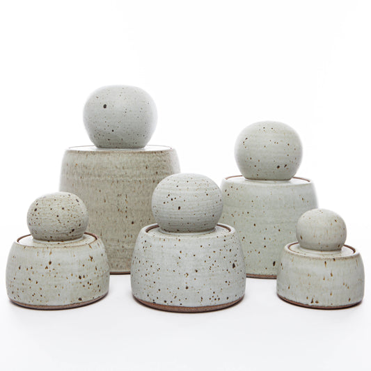 MH STUDIO - Alabaster White Stash Jars: Large