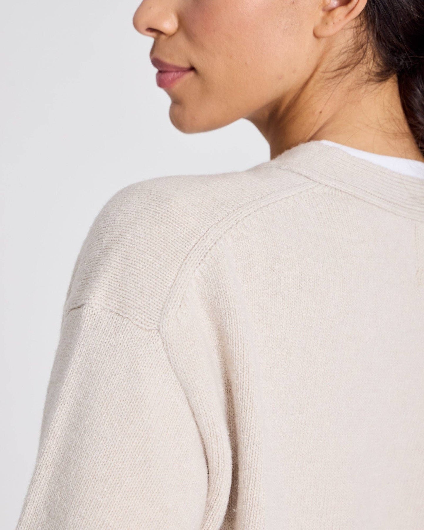 gai-lisva - Edith Lambswool Cardigan GOTS 243975 - island fossil: M