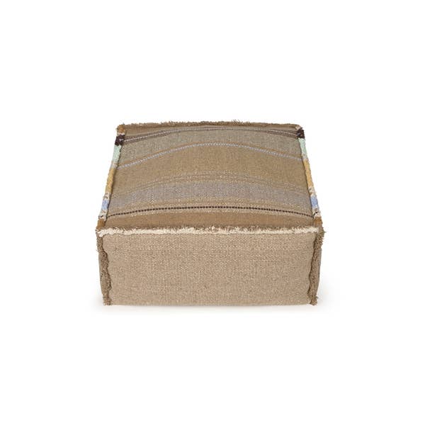 Lorena Canals Home - Handloom Pouf Puebla: 1’ 6” x 1’ 6” x 9”