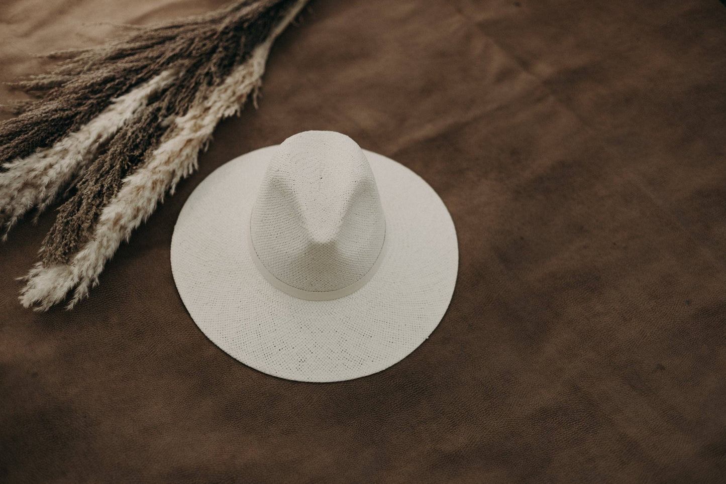 WEST VON - Blake | Paper Straw Fedora Wide Brim Hat | Cream: Small