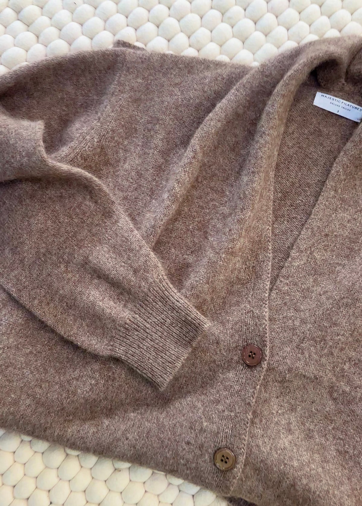 Merino Fox Midi Cardigan in Bison Brown