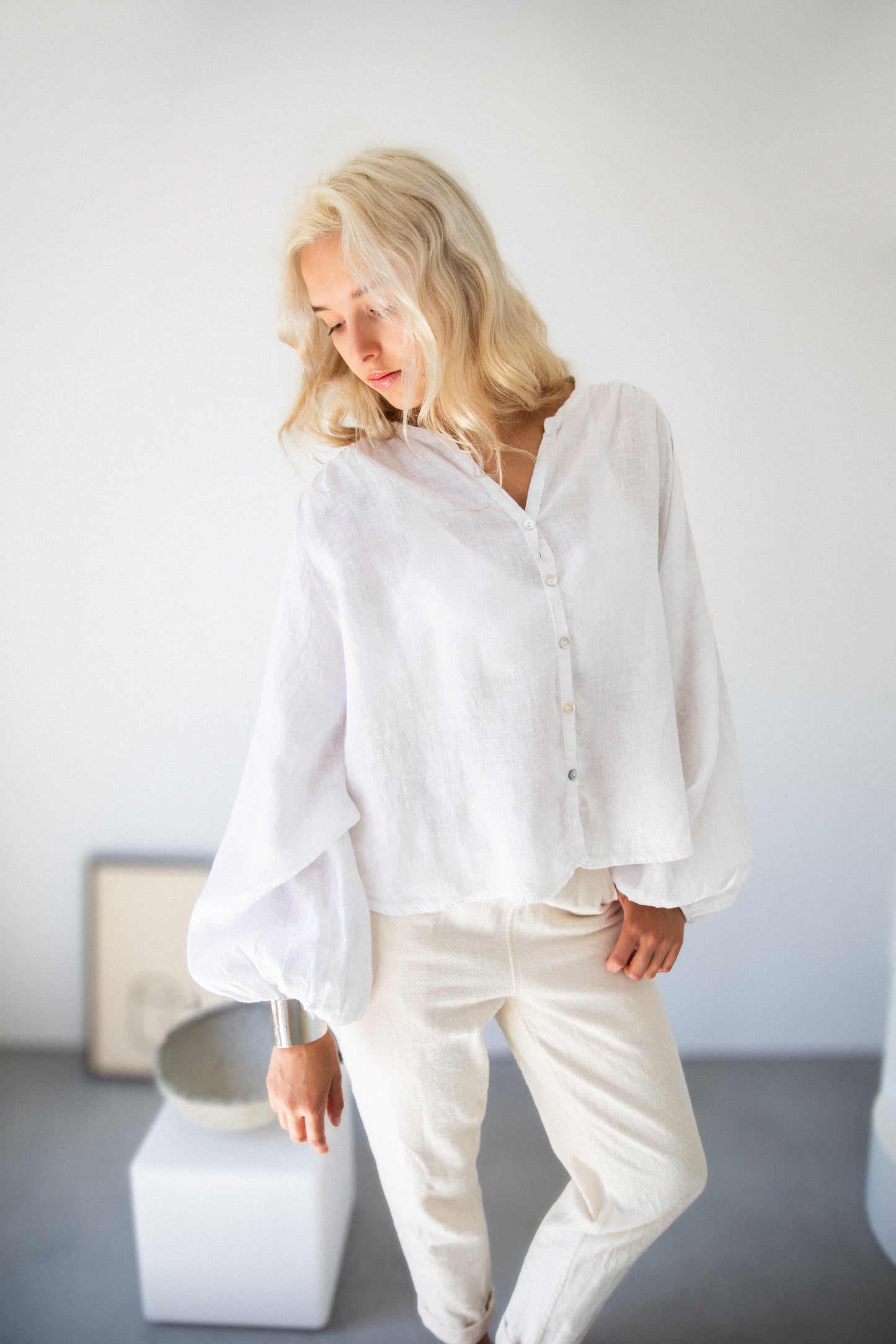 Lilia White Linen Bliss Blouse