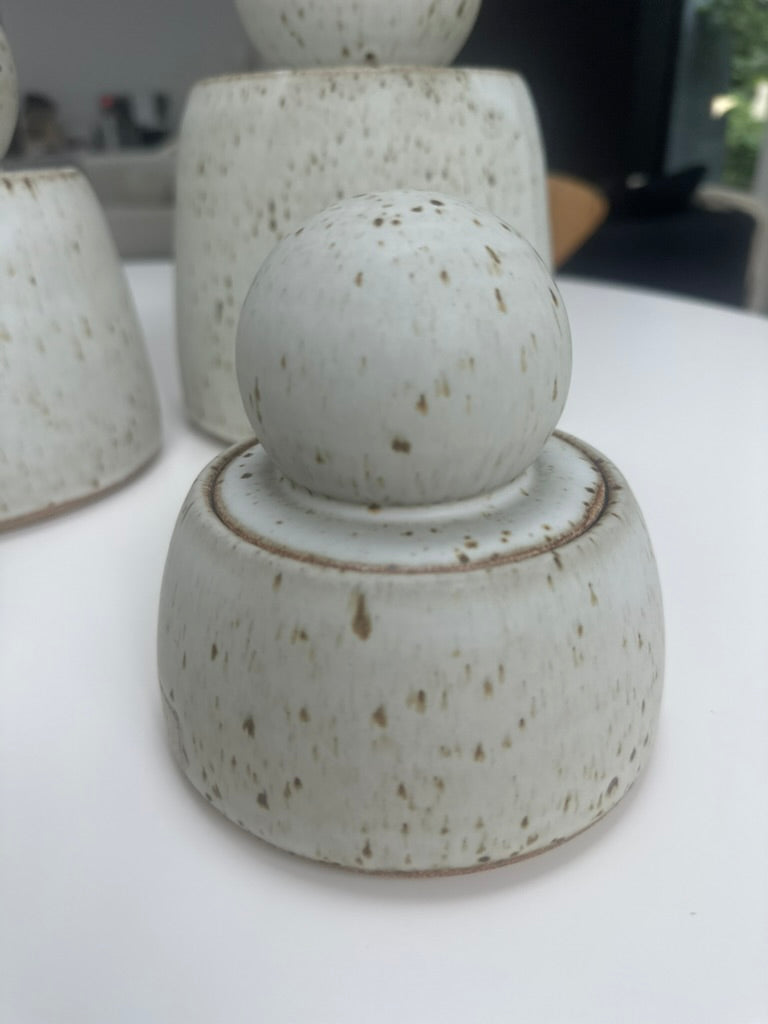 Alabaster White Stash Ceramic Jar Vessels : Small