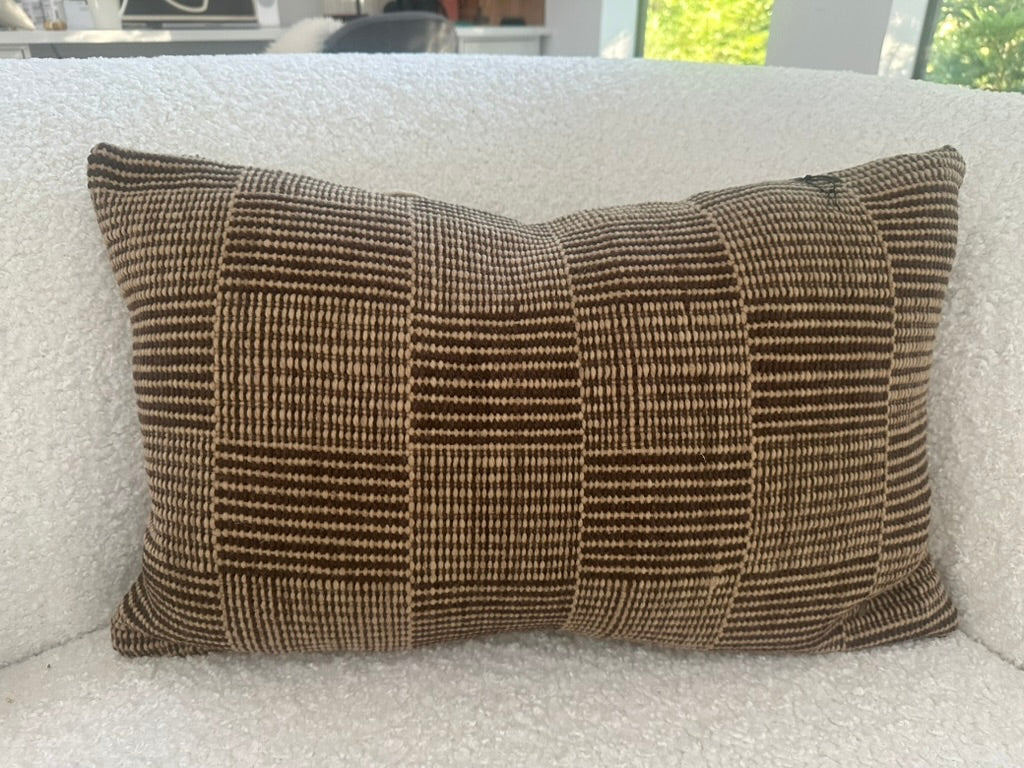 woolen bark stitch pillow from Chile