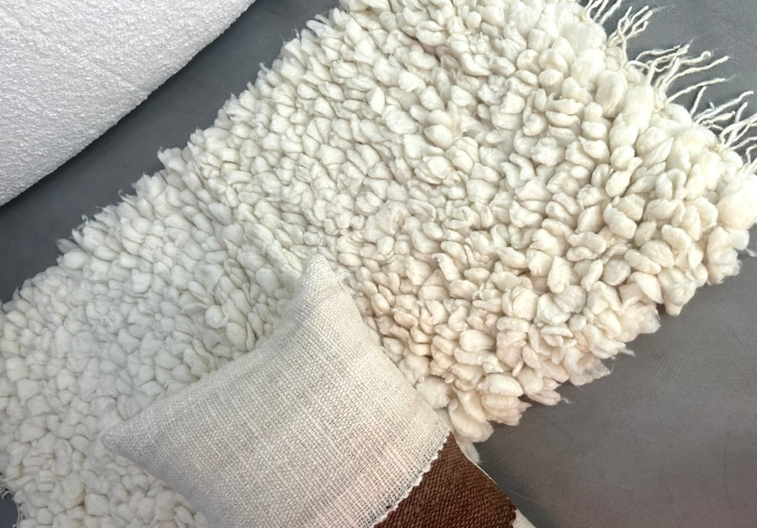 Natural Virgin Wool Makun Area Rug from Chile