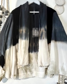 Kimono Croissant Overtop in silk and cotton velvet