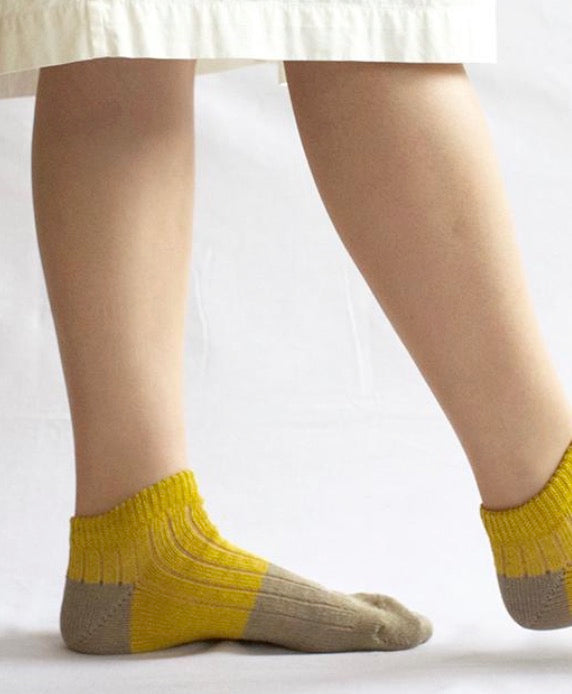 linen cotton anklet sock from Japan