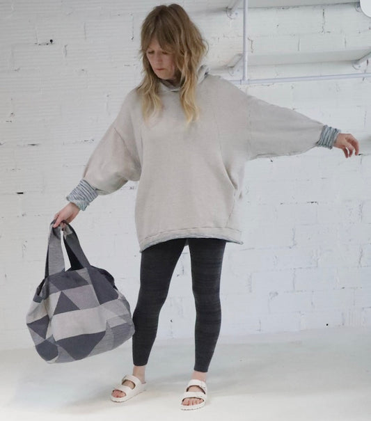 Tamaki Niime Dub Dub Pocket reversible hoodie in organic cotton from Japan