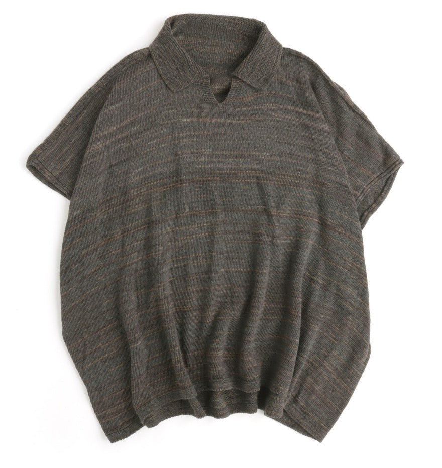 Knit Drape Polo top from Tamaki Niime