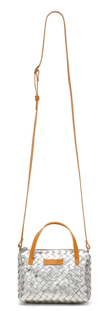 gemmima crossbody tote in woven paper