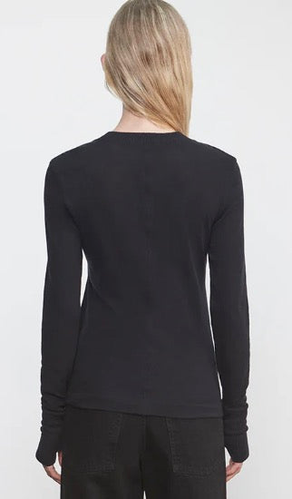 Enza Costa Crew Neck Cotton-Cashmere Easy Cuff Long Sleeve Knit