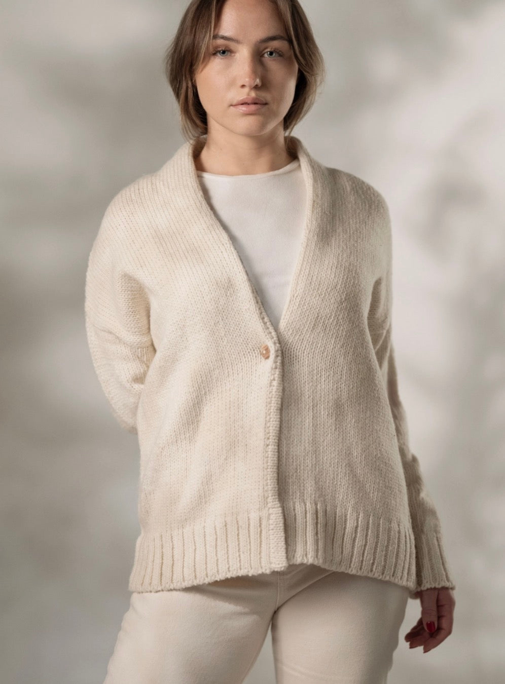 CECILIA SÖRENSEN Artisan Undyed Wool Cardigan