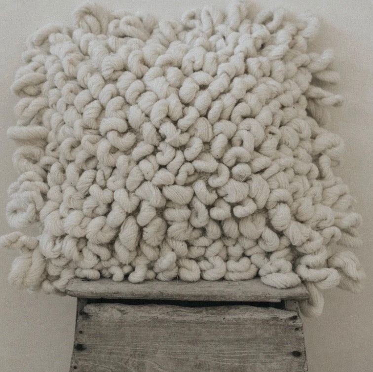 Muyal Loop Wool Pillow from Tulum 22'' x 22''
