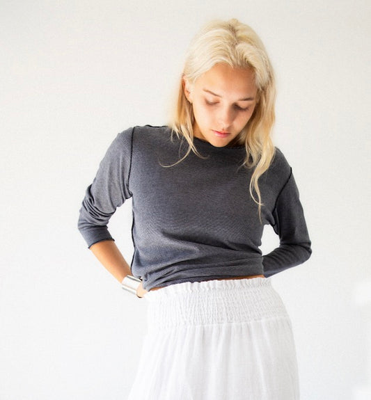 Washable Merino Tamaki Nuime Kuru long sleeve knit top