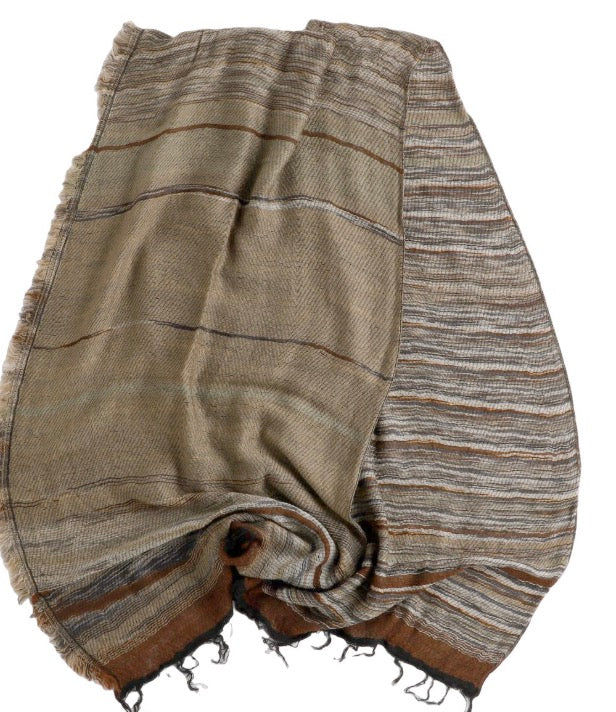 Roots Fluff shawl middle rectangular wool cotton and wool blend