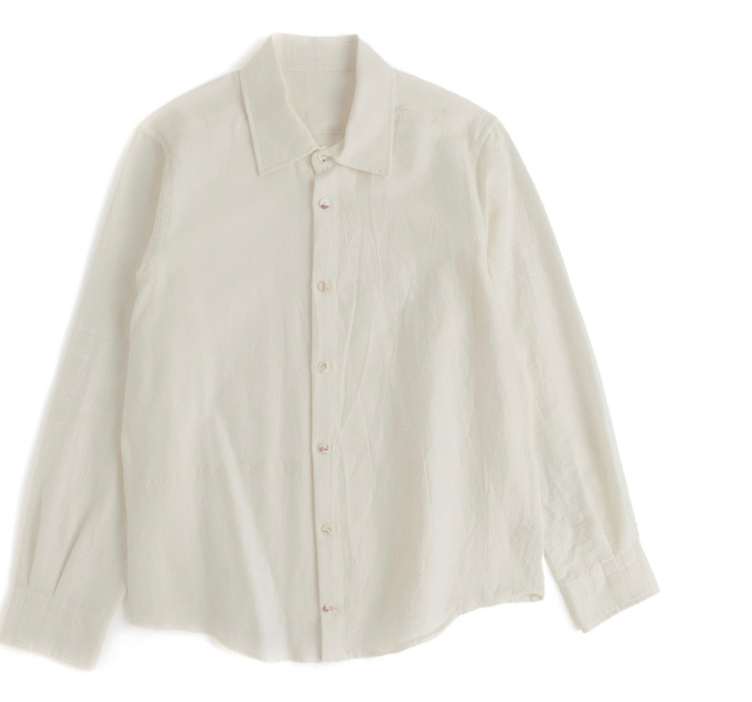 Button Down Shirt -Long Sleeve in Organic Cotton by Tamaki-Niime