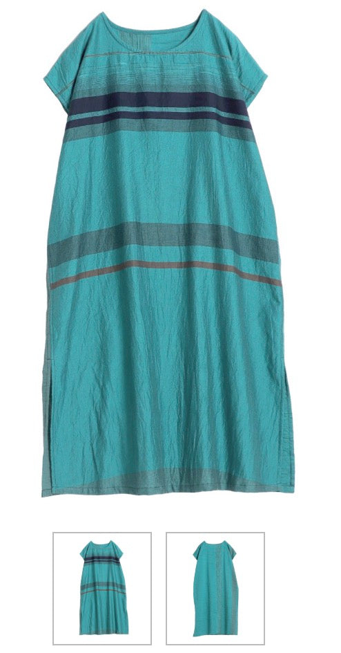 Cap tunic dress mid calf organic cotton from Japan