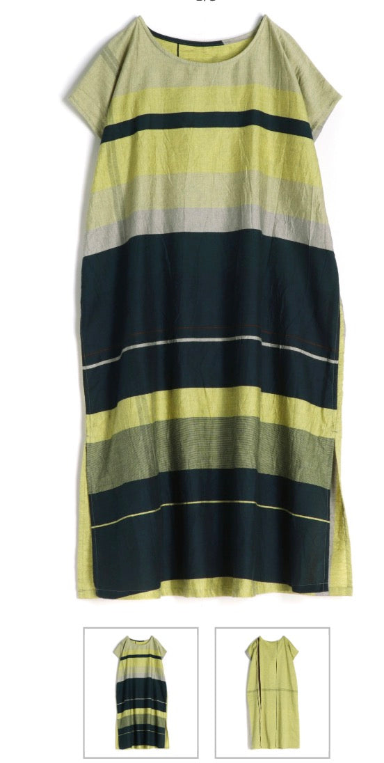 Cap tunic dress mid calf organic cotton from Japan