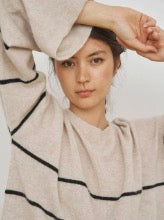 SEA STRIPE SWEATER: Wheat / Black