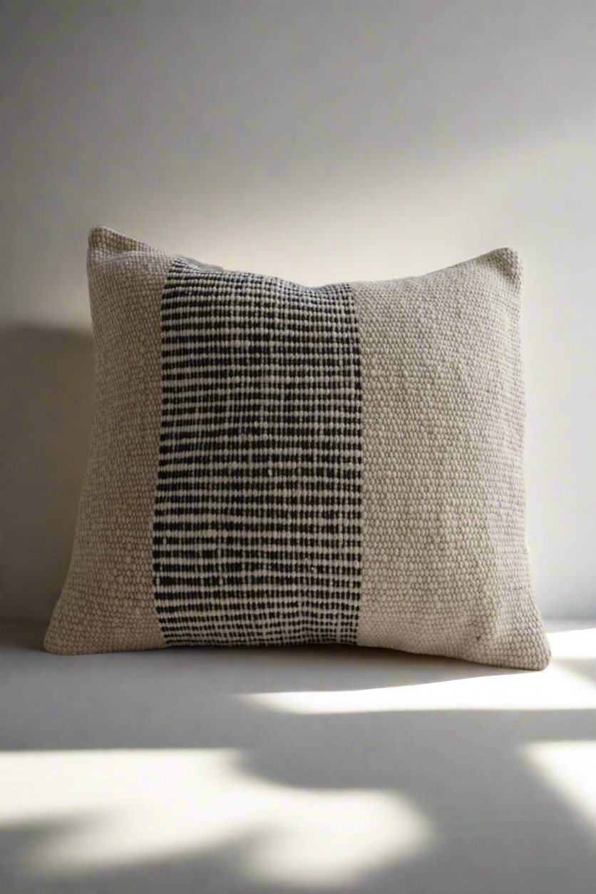 Terra Stripe Wool Throw Pillow 20'' x 20'' from Argentina