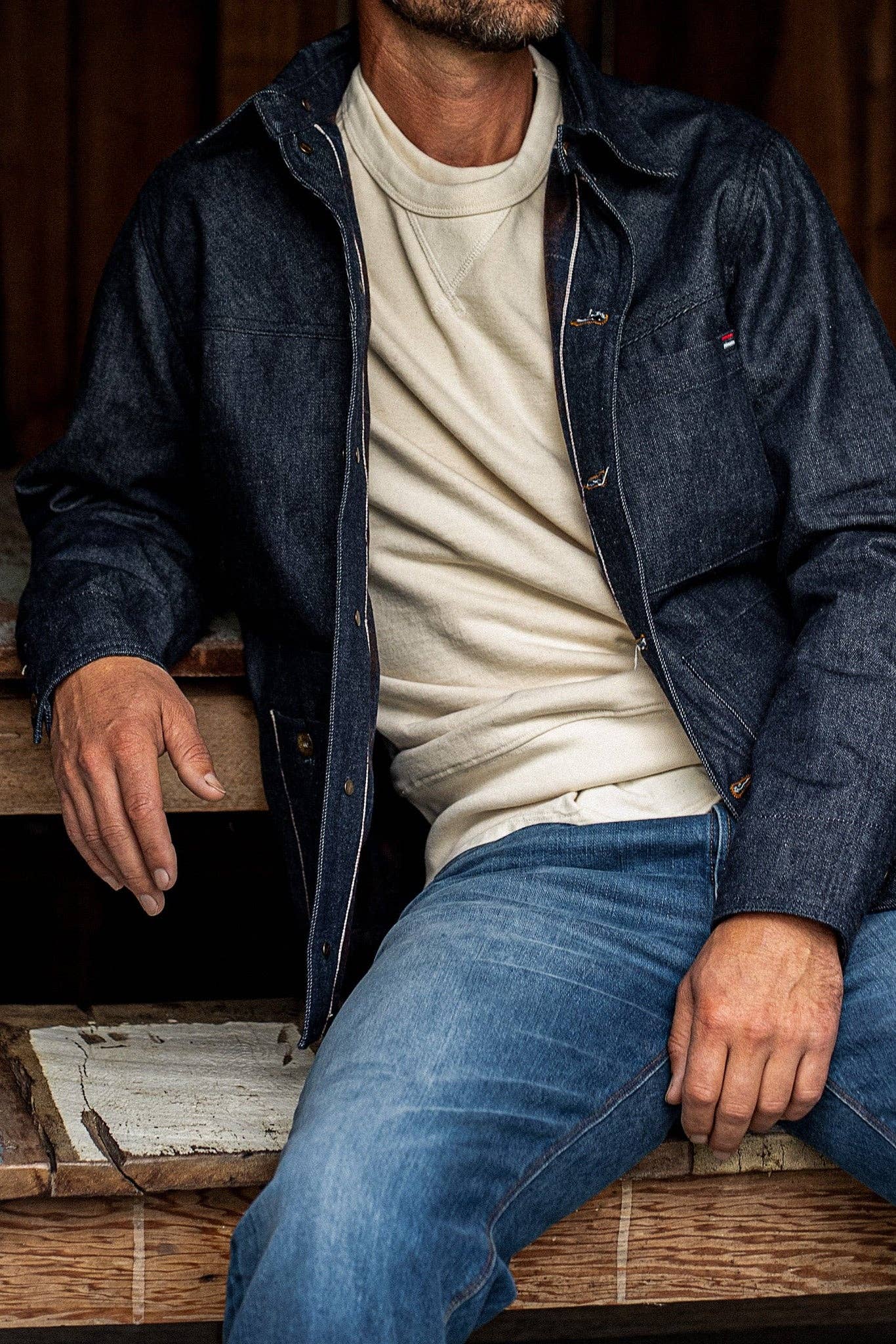 WiesMade - Men | Nico Chore Coat | Selvedge - Indigo: Indigo Raw Selvedge / L
