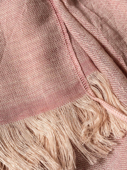 Haolu Cotton Wool Stole - Red Plum