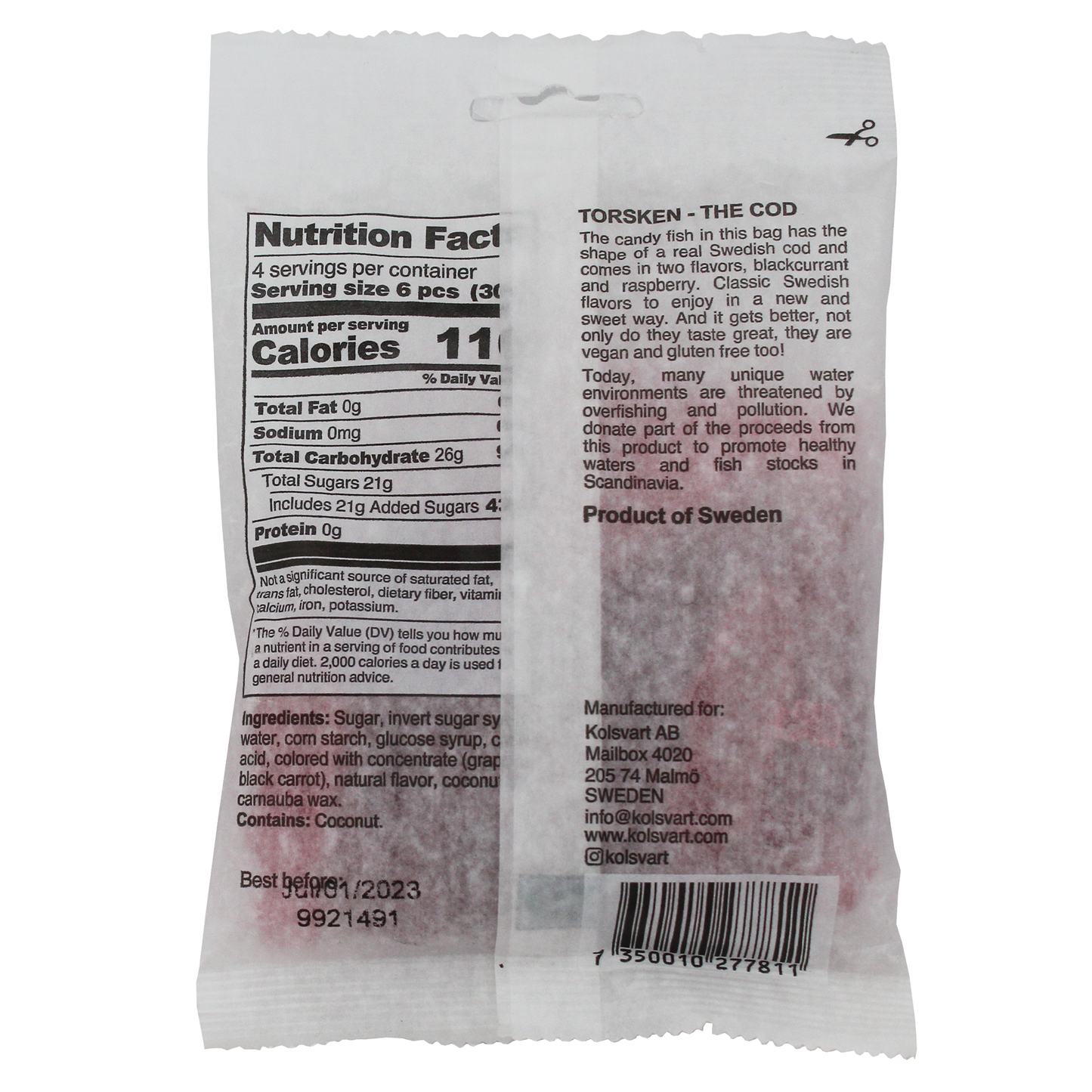 M5 Corporation - Raspberry and Blackcurrant Swedish Fish - 4.2oz (120gm)