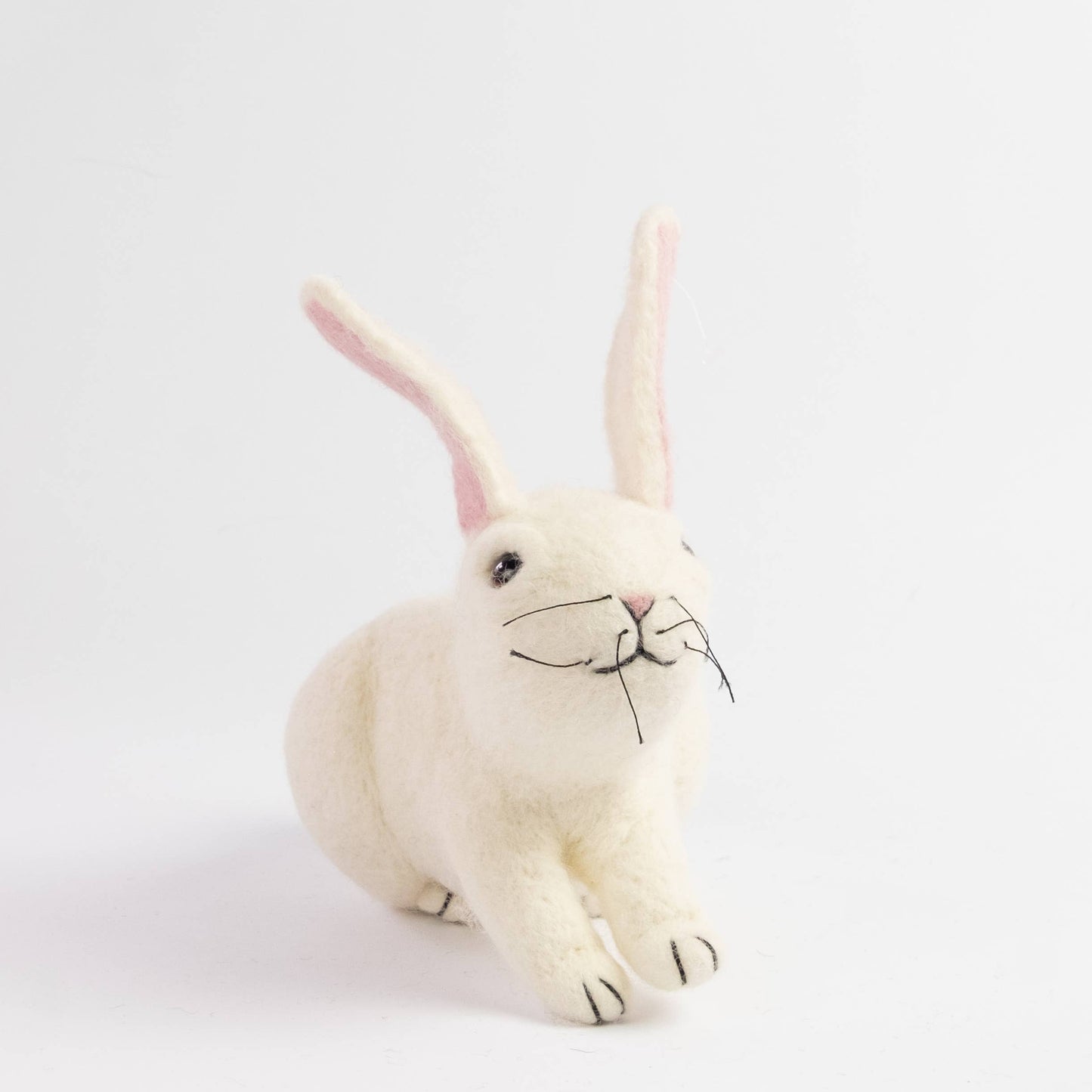 Felted White Bunny Friend