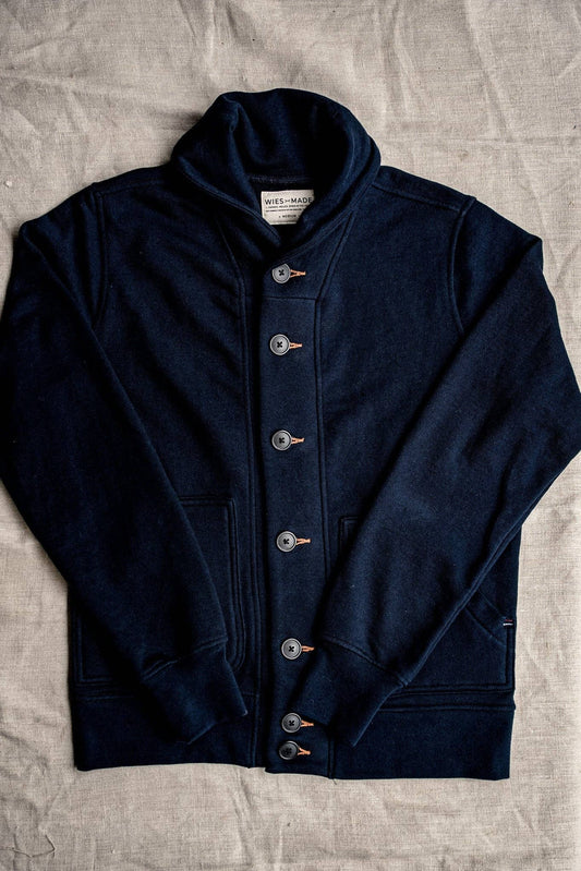 WiesMade - Women | Bodega Cardigan | 14oz 100% Cotton French Terry - Navy: Navy / S