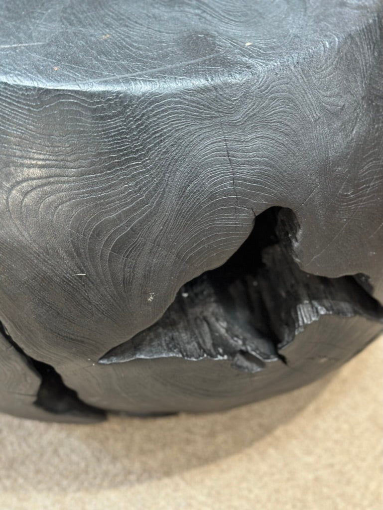 Ebony Teak Root round stool from Indonesia