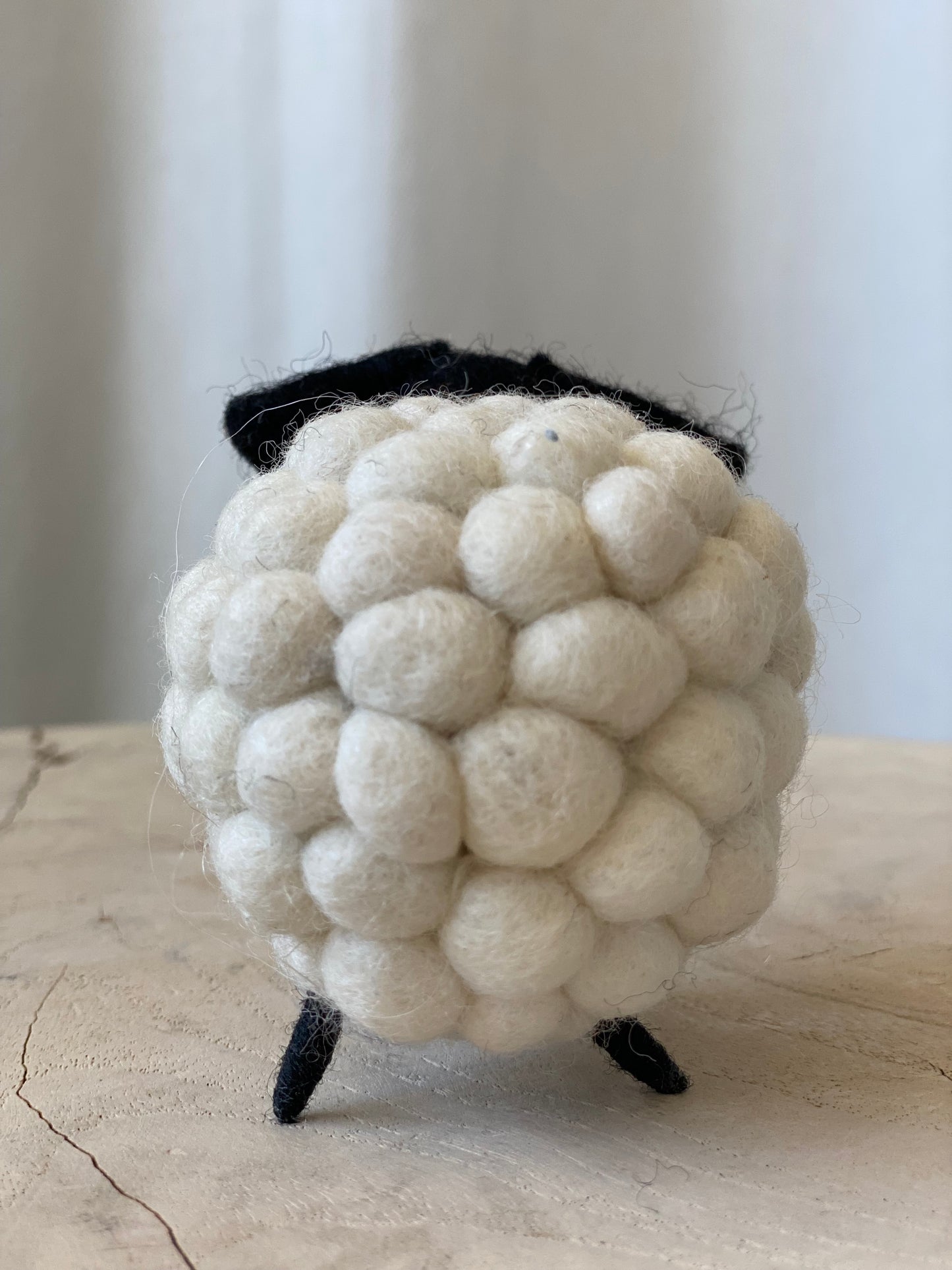 Cream Felted Baby Sheep Friend from Nepal