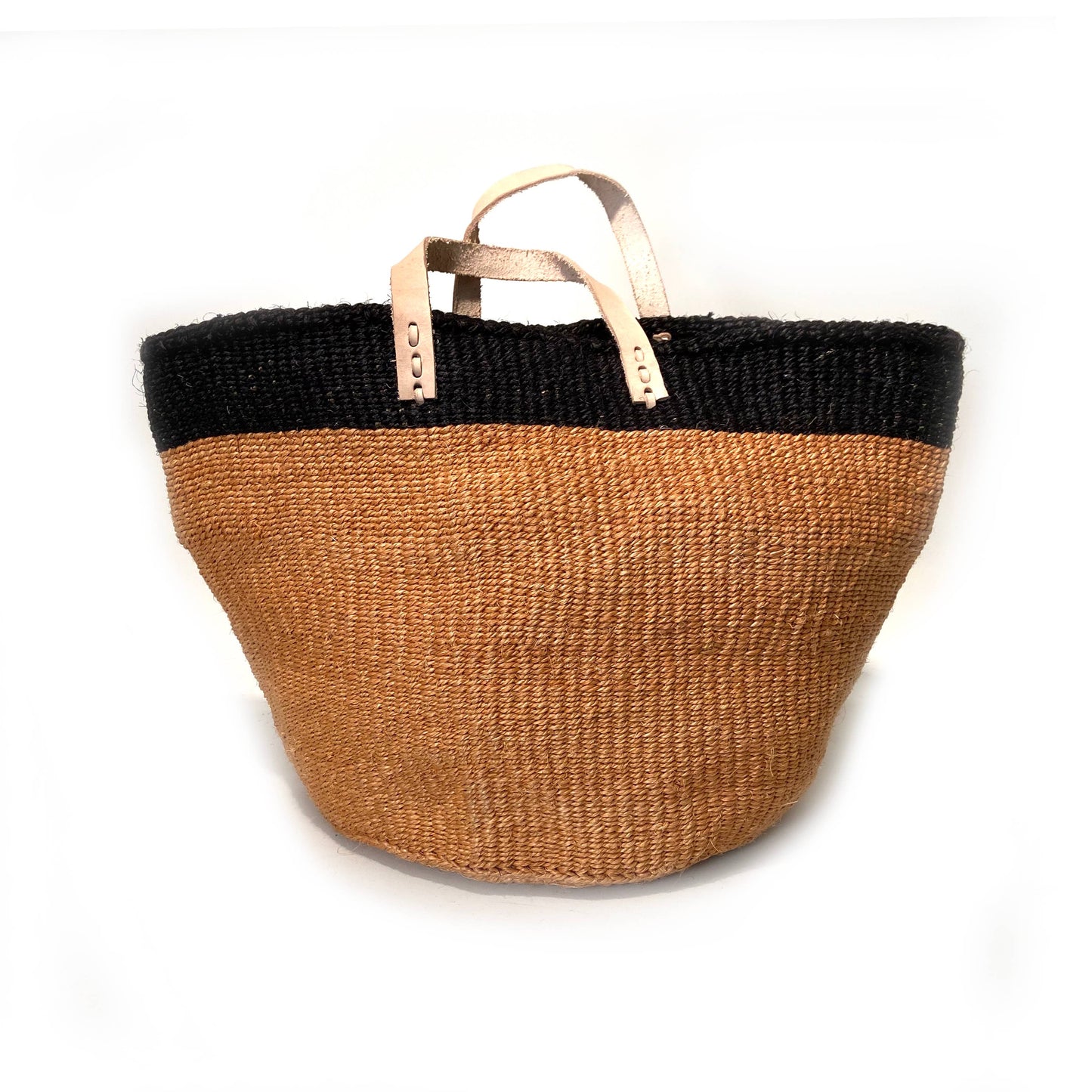 MBARE Ltd - LEATHER HANDLE FLOOR BASKET