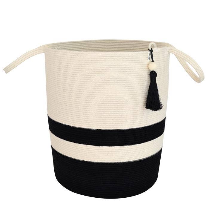 Mia Melange - Floor Basket - Black Block (tassel)